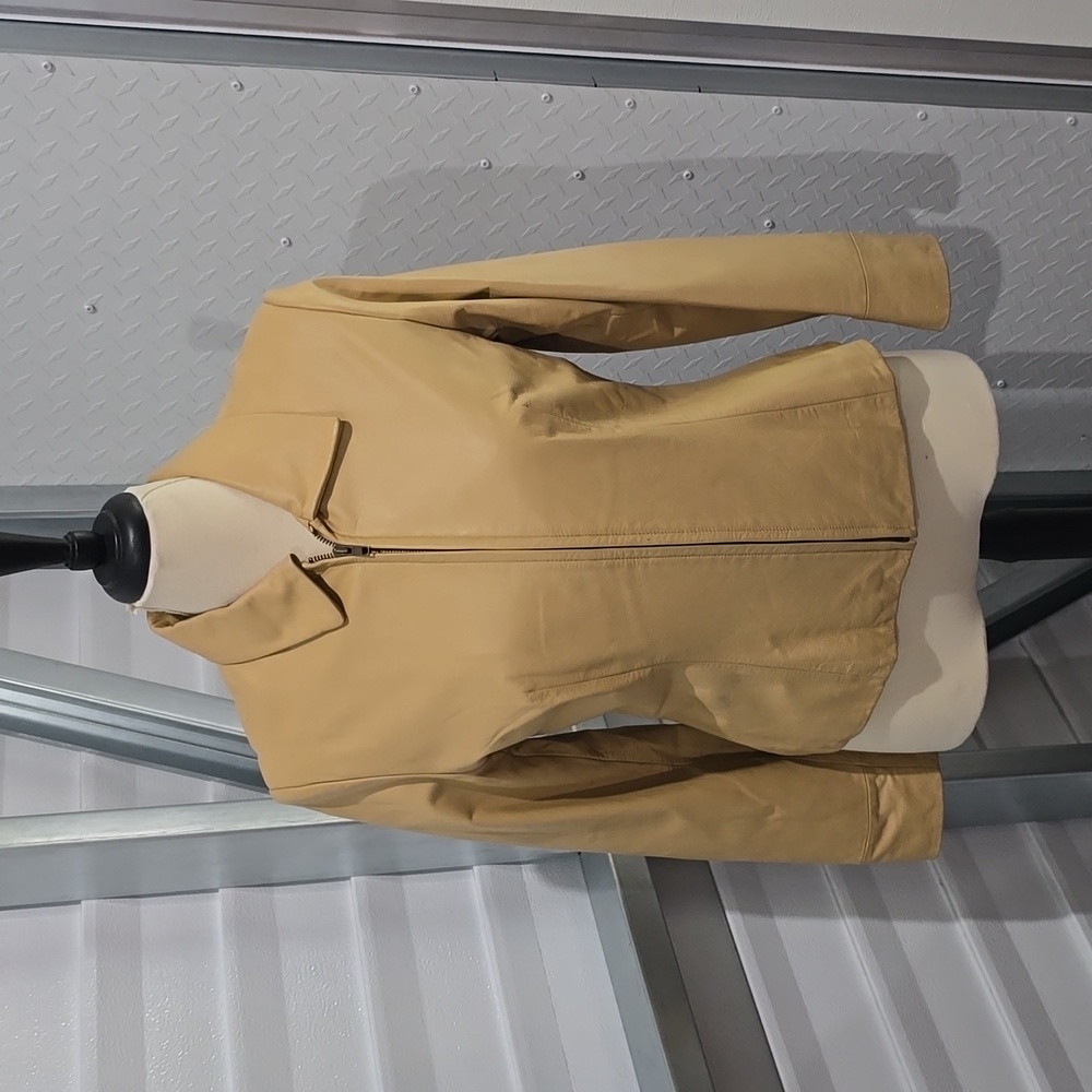 Preston & York Leather Jacket Tan Size Medium
